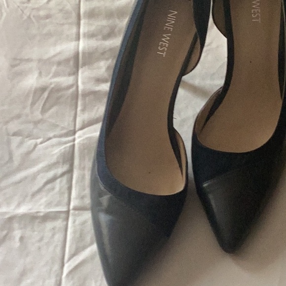 Office stunner! Nice West leather and suede low dip side for dramatic sexy. - Picture 2 of 5